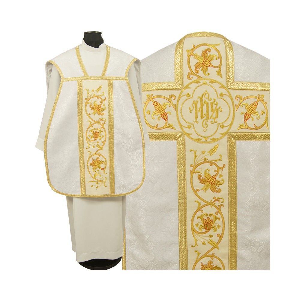 Ornat rzymski IHS - kolory liturgiczne, żakard (35) - zdjęcie 10 - Ornat rzymski IHS - kolory liturgiczne, żakard (34)