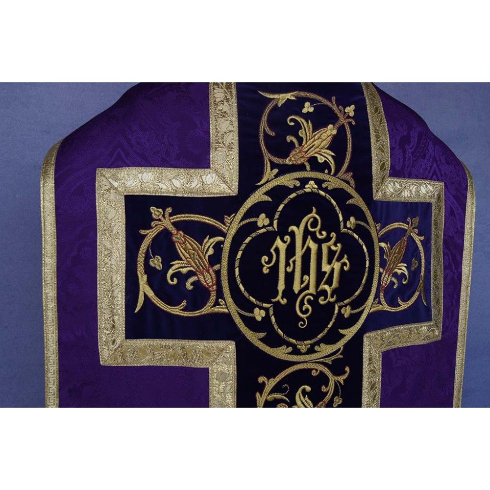 Ornat rzymski IHS - kolory liturgiczne, żakard (35) - zdjęcie 11 - Ornat rzymski IHS - kolory liturgiczne, żakard (34)
