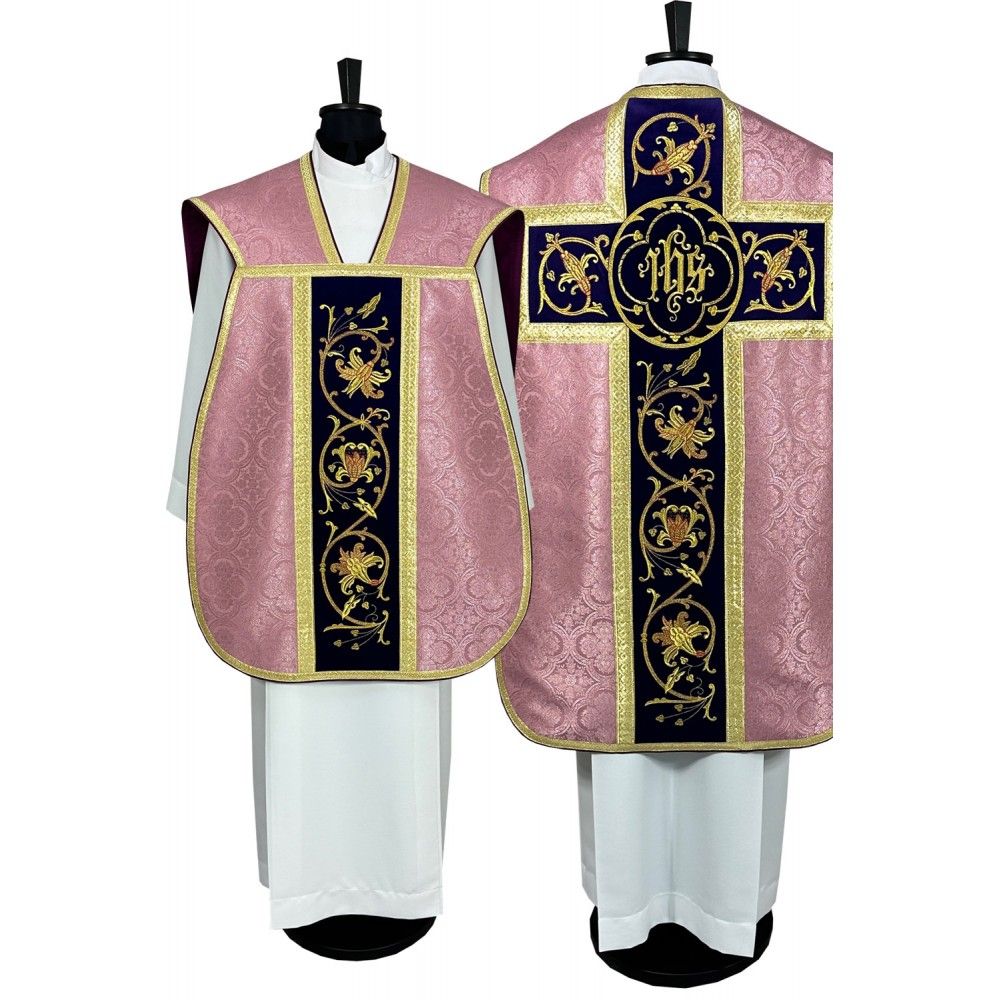 Ornat rzymski IHS - kolory liturgiczne, żakard (35) - zdjęcie 14 - Ornat rzymski IHS - kolory liturgiczne, żakard (34)