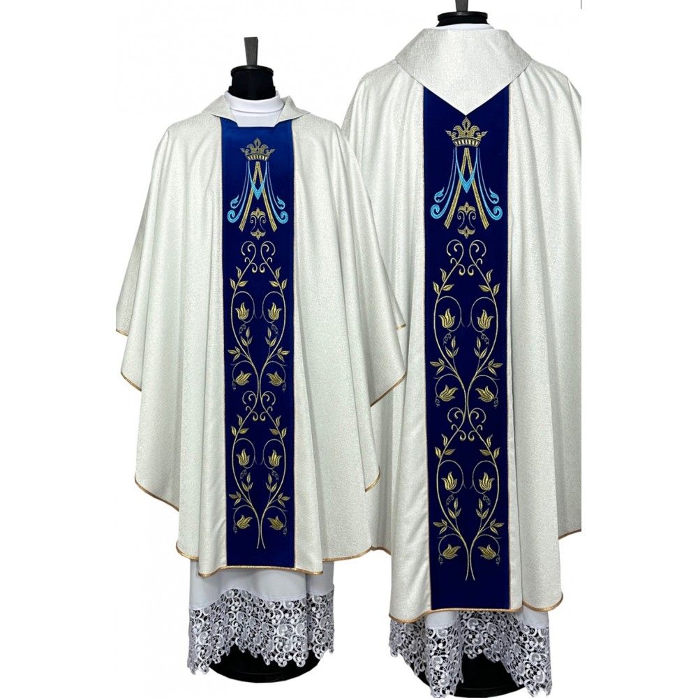 Ornat Maryjny - aksamitne  haftowane pasy (1)