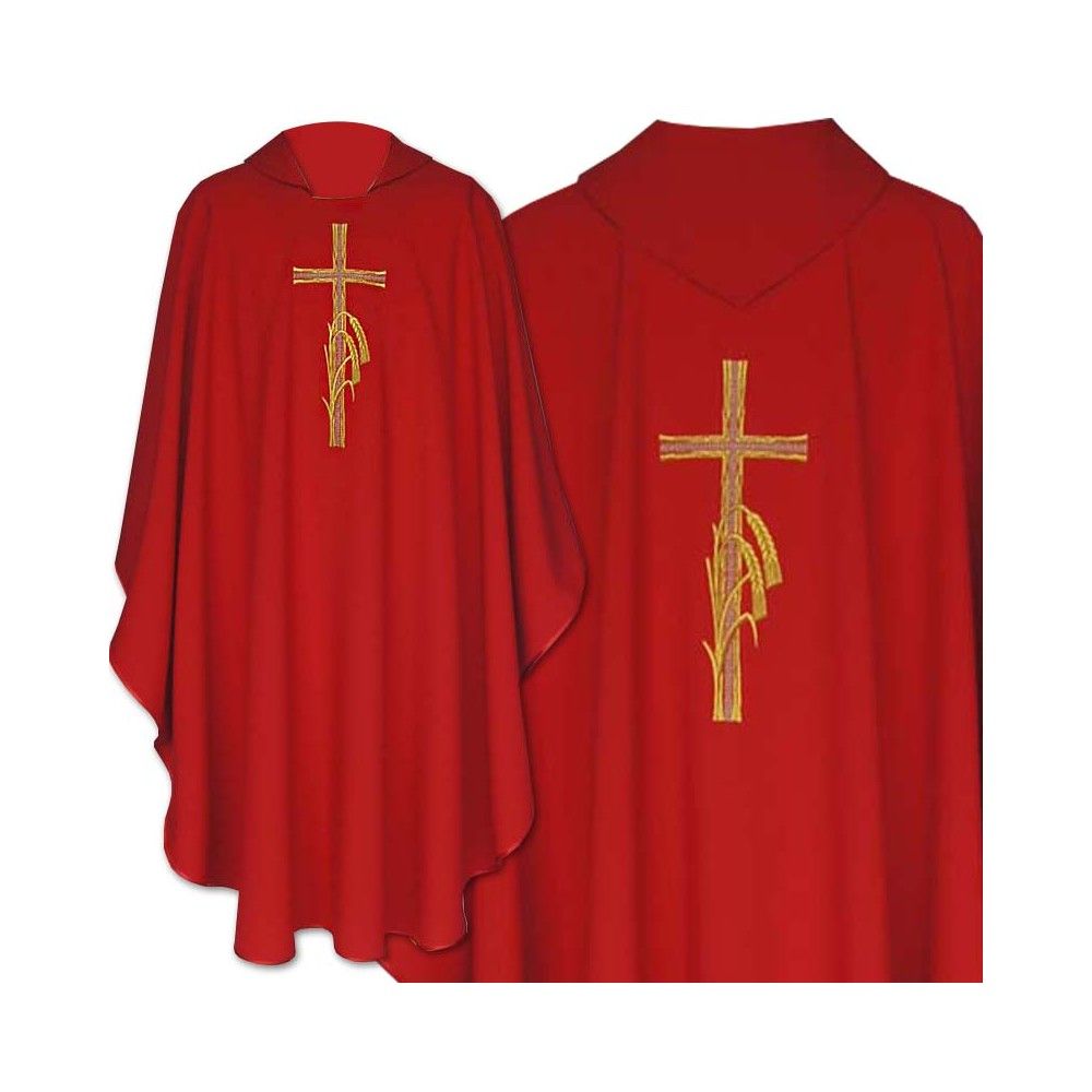 Ornat krzyż + kłosy (kolory liturgiczne) - zdjęcie 5 - Ornat krzyż + kłosy (kolory liturgiczne)