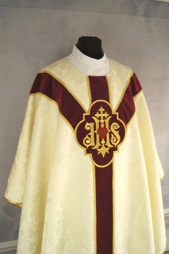 Ornat Semi-Gotycki kolory liturgiczne (75) - zdjęcie 7 - Ornat Semi-Gotycki kolor ecru (75)