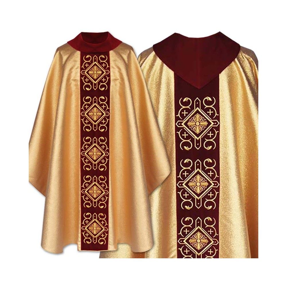 Ornat gotycki aksamit złoty (10)