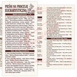 Pieśni na procesję eucharystyczną - folder 1 sztuka