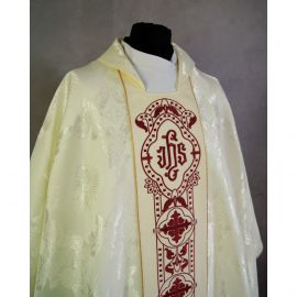 Ornat gotycki, materiał żakard, ecru (59)