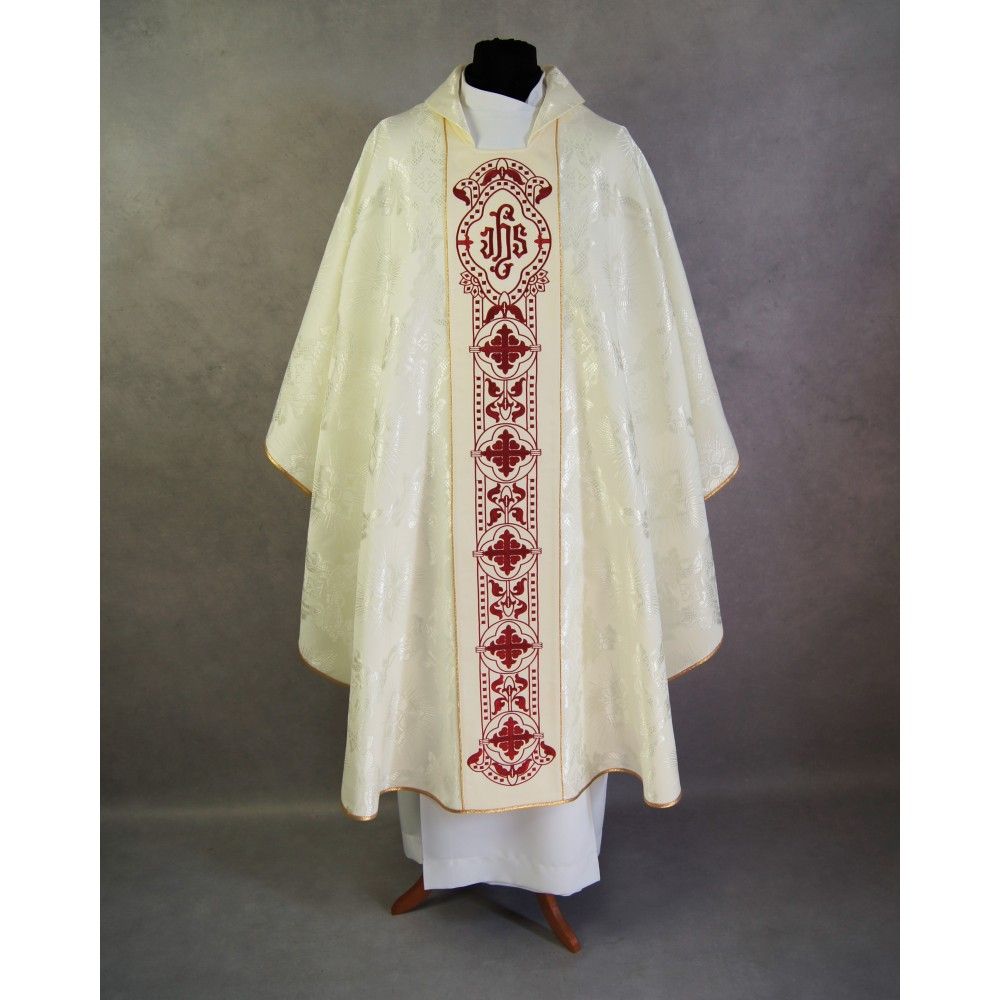 Ornat gotycki, materiał żakard, ecru (59) - zdjęcie 2 - Ornat gotycki, materiał żakard, ecru (59)