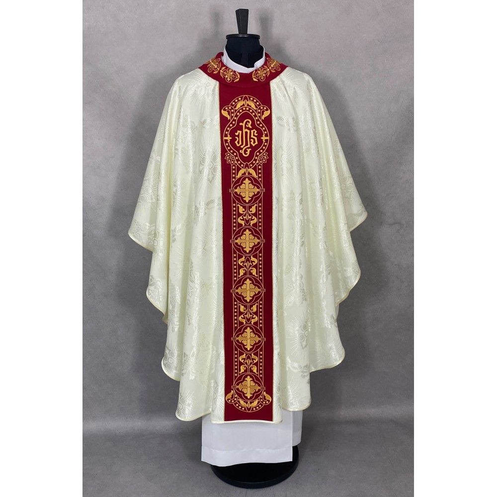 Ornat gotycki, materiał żakard, ecru (66) - zdjęcie 2 - Ornat gotycki, materiał żakard, ecru (66)