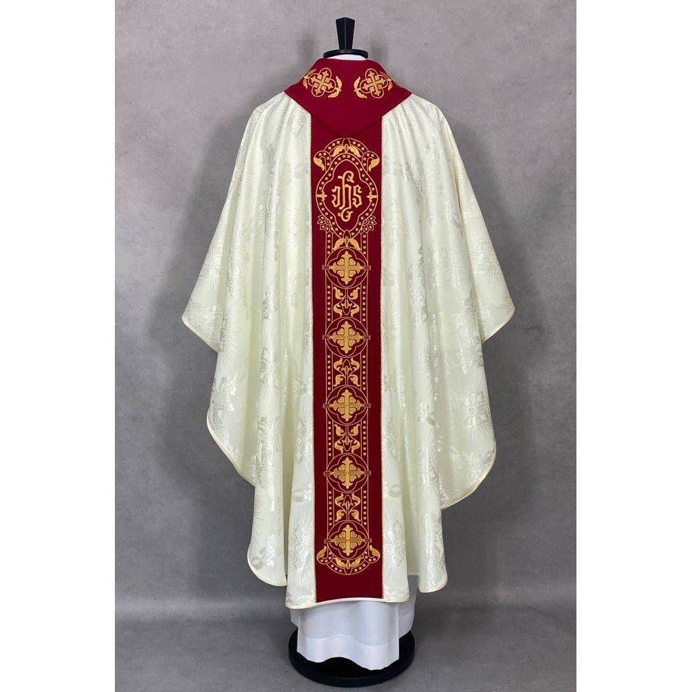 Ornat gotycki, materiał żakard, ecru (66) - zdjęcie 3 - Ornat gotycki, materiał żakard, ecru (66)