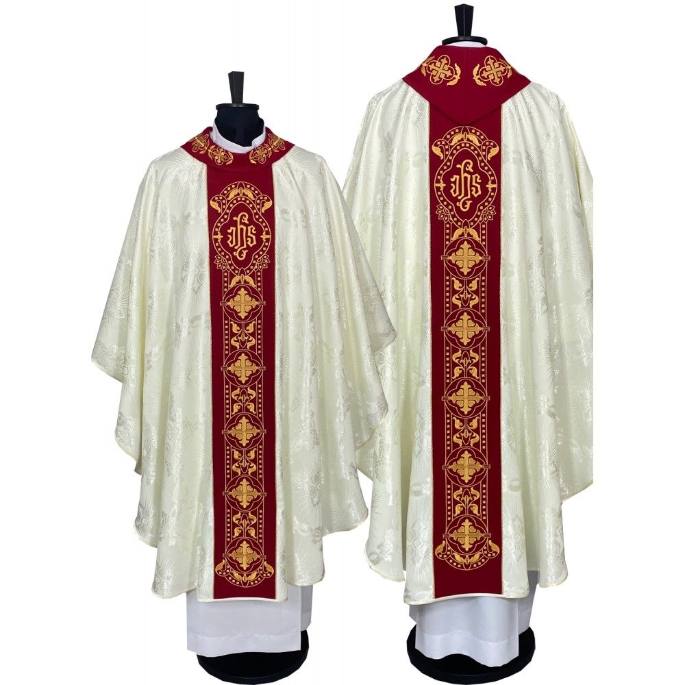 Ornat gotycki, materiał żakard, ecru (66)