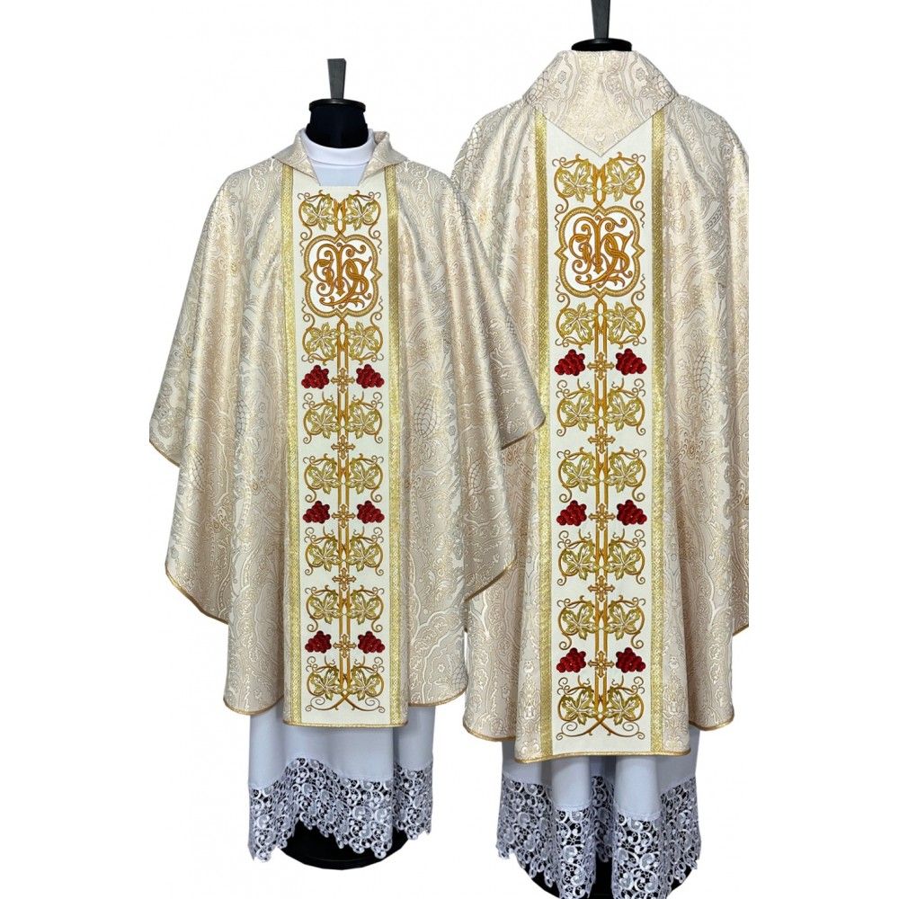 Ornat gotycki brokatowy, haftowany pas (50) - SZATY LITURGICZNE