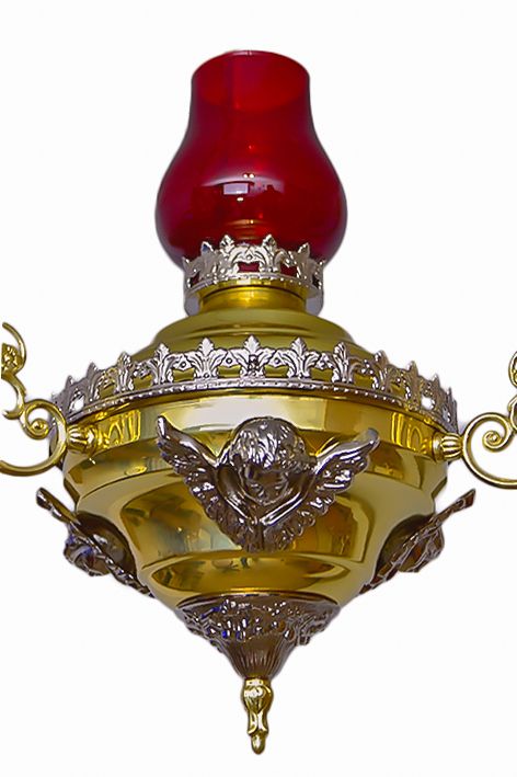 Lampa wieczna, elektryczna, elementy niklowane - wys. 90 cm, szer. 41 cm (S5) - zdjęcie 2 - Lampa wieczna, elektryczna, elementy niklowane - wys. 90 cm, szer. 41 cm (S5)