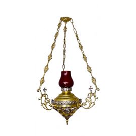 Lampa wieczna, elektryczna, elementy niklowane - wys. 90 cm, szer. 41 cm (S5)