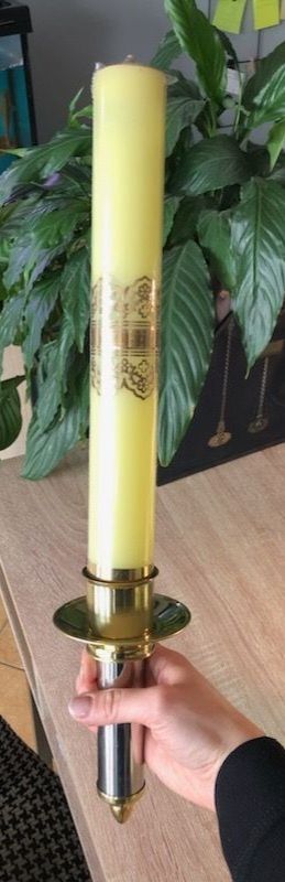 Akolitka, lichtarz + świeca olejowa