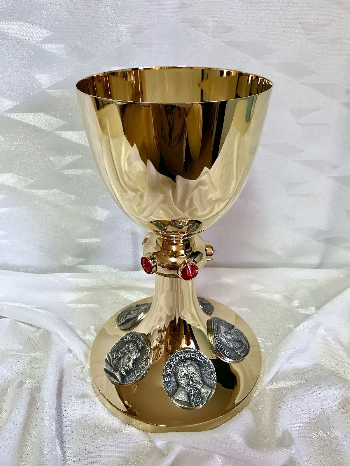 Kielich mszalny, pozłacany, 5 Pierwszych Polskich Męczenników - 24 cm (29D)