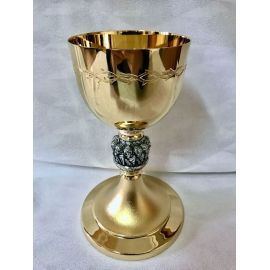 Kielich mszalny, pozłacany, Ostatnia wieczerza - 20 cm (37D)