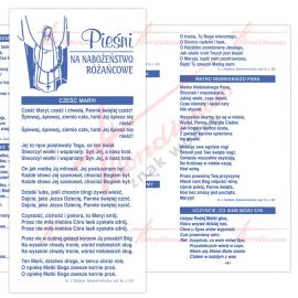 Folder składany - Pieśni na nabożeństwo różańcowe - Rozważania, tajemnice, obrazki różańcowe