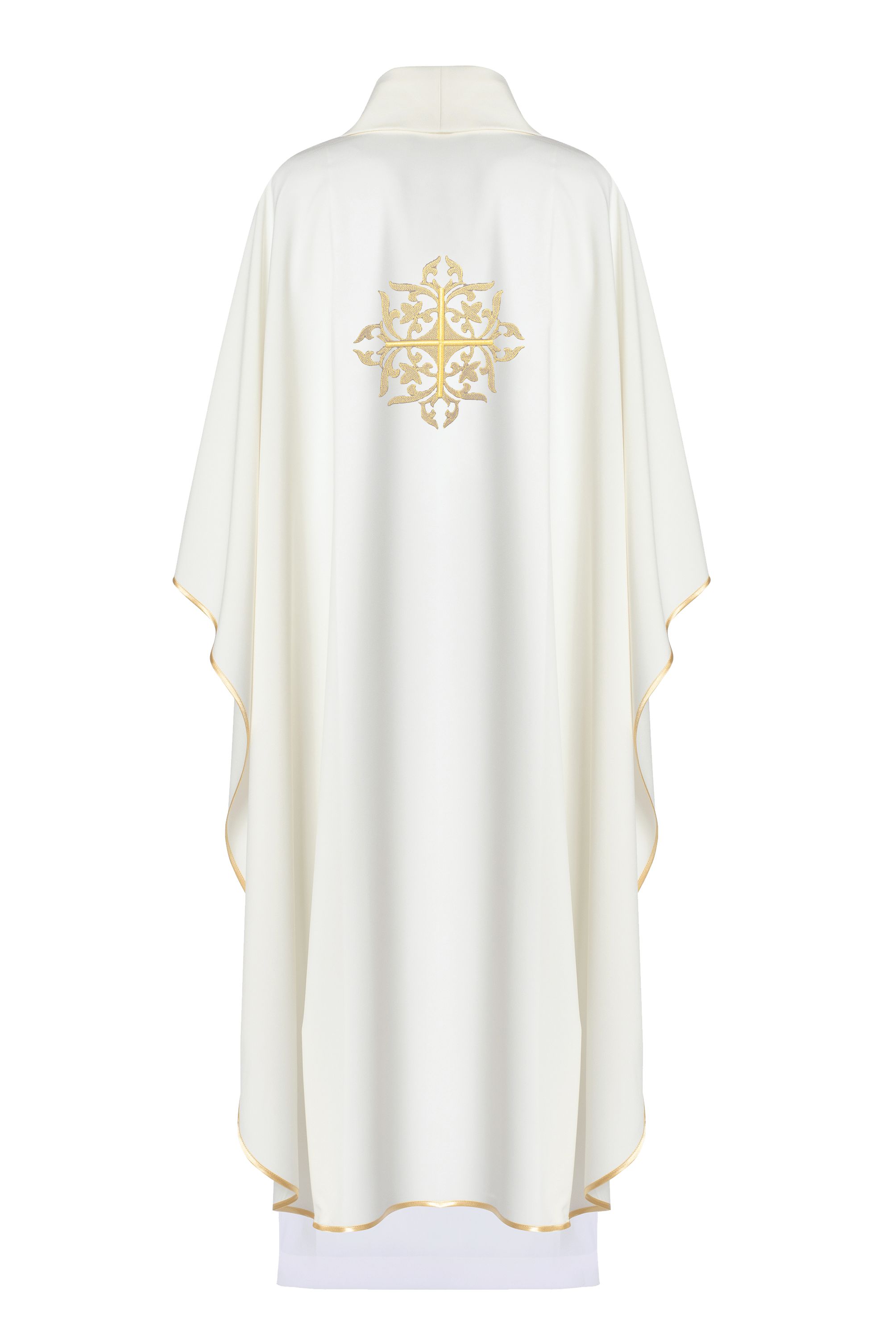 Ornat haftowany krzyż - ecru (H189) - zdjęcie 2 - Ornat haftowany krzyż - ecru (H189)