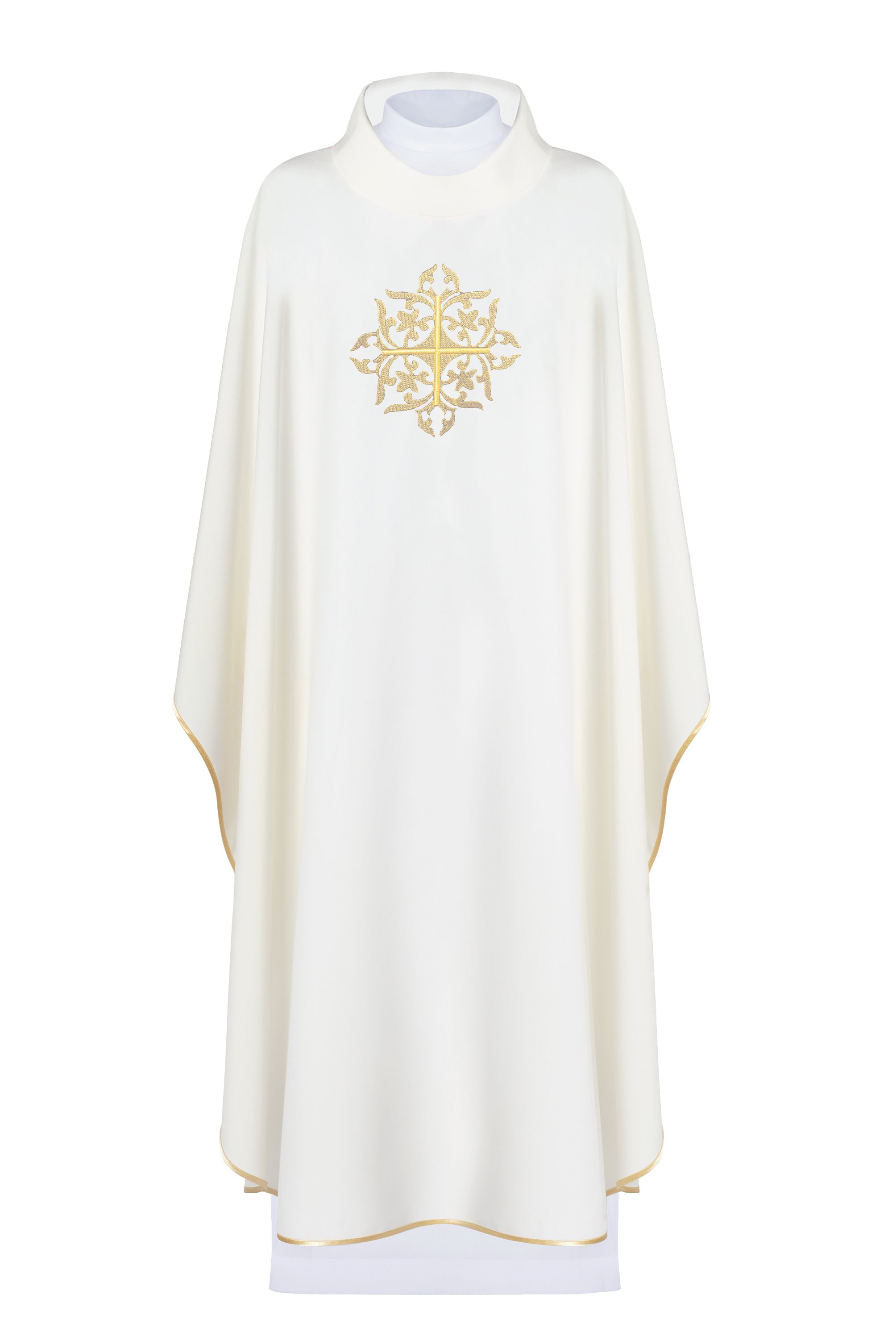 Ornat haftowany krzyż - ecru (H189)