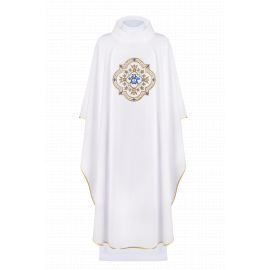 Ornat haftowany maryjny - biały (H190) - Ornaty Maryjne
