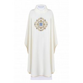 Ornat haftowany maryjny - ecru (H191) - Ornaty Maryjne