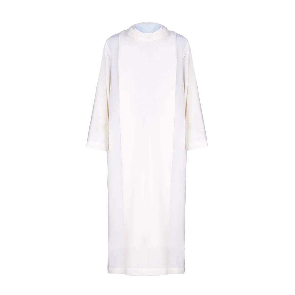 Alba kapłańska z golfem, gładka - biała (H4)