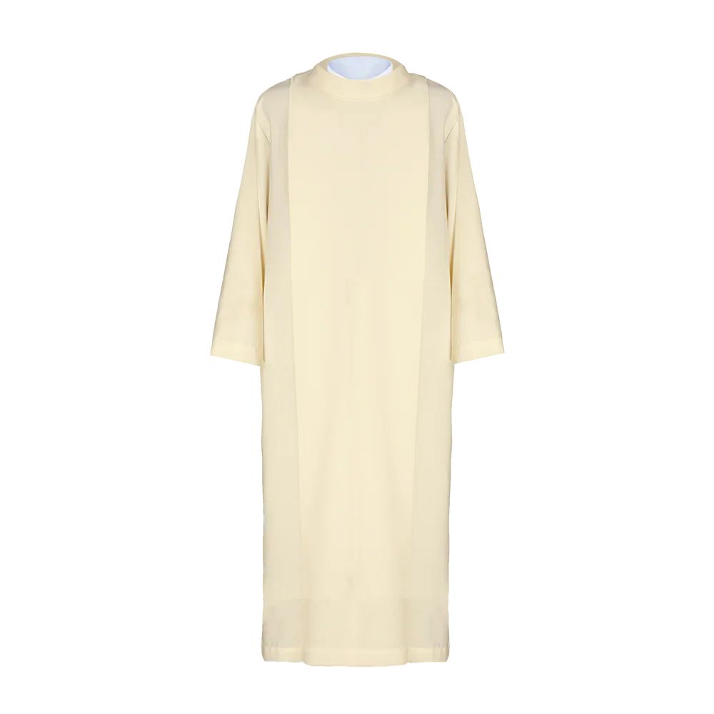 Alba kapłańska z golfem, gładka - ecru (H5)