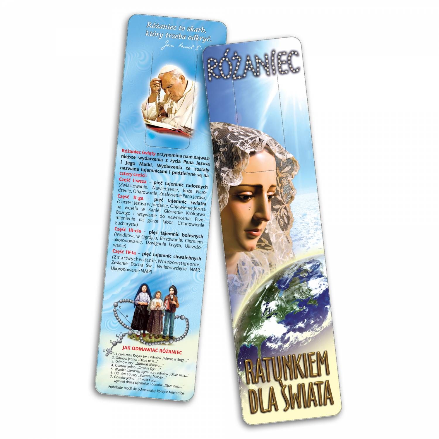 Zakładka do książki - Różaniec ratunkiem dla świata - 1 szt - zdjęcie 2 - Zakładka do książki - Różaniec ratunkiem dla świata - 1 szt