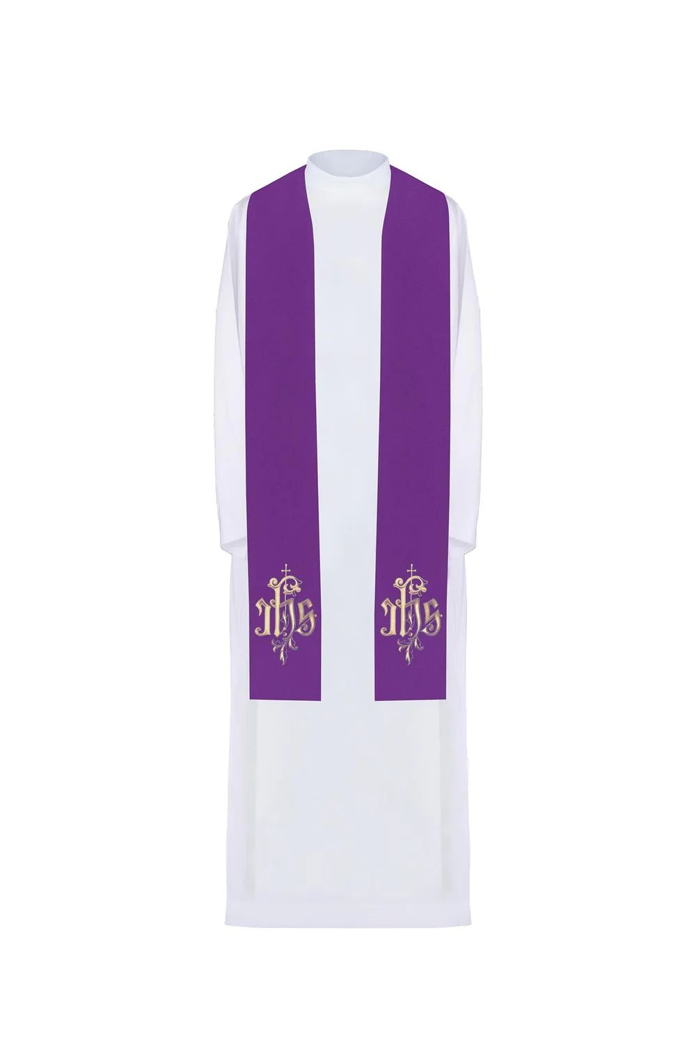 Stuła haftowana fioletowa IHS (46H)