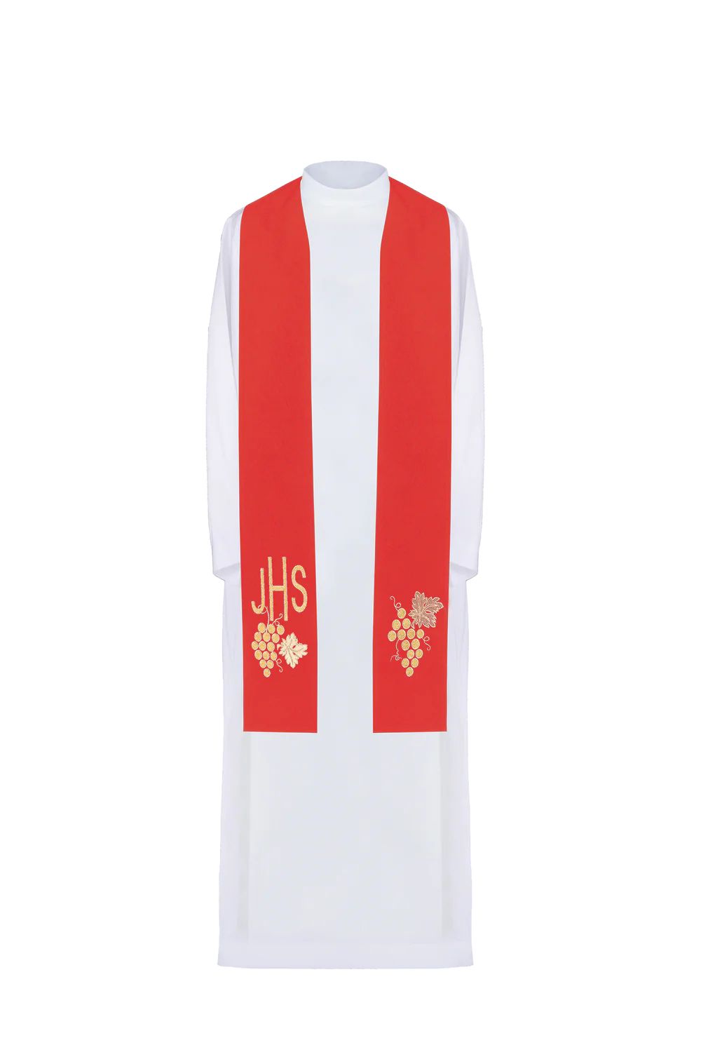 Stuła haftowana czerwona IHS (49H) - Stuła haftowana czerwona IHS (49H)