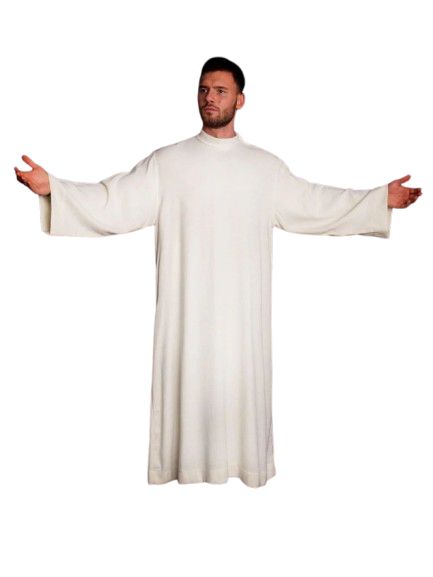 Alba kapłańska ecru, lniana, naturalny splot - LEN (H7) - zdjęcie 3 - Alba kapłańska ecru, lniana, naturalny splot - LEN (H7)