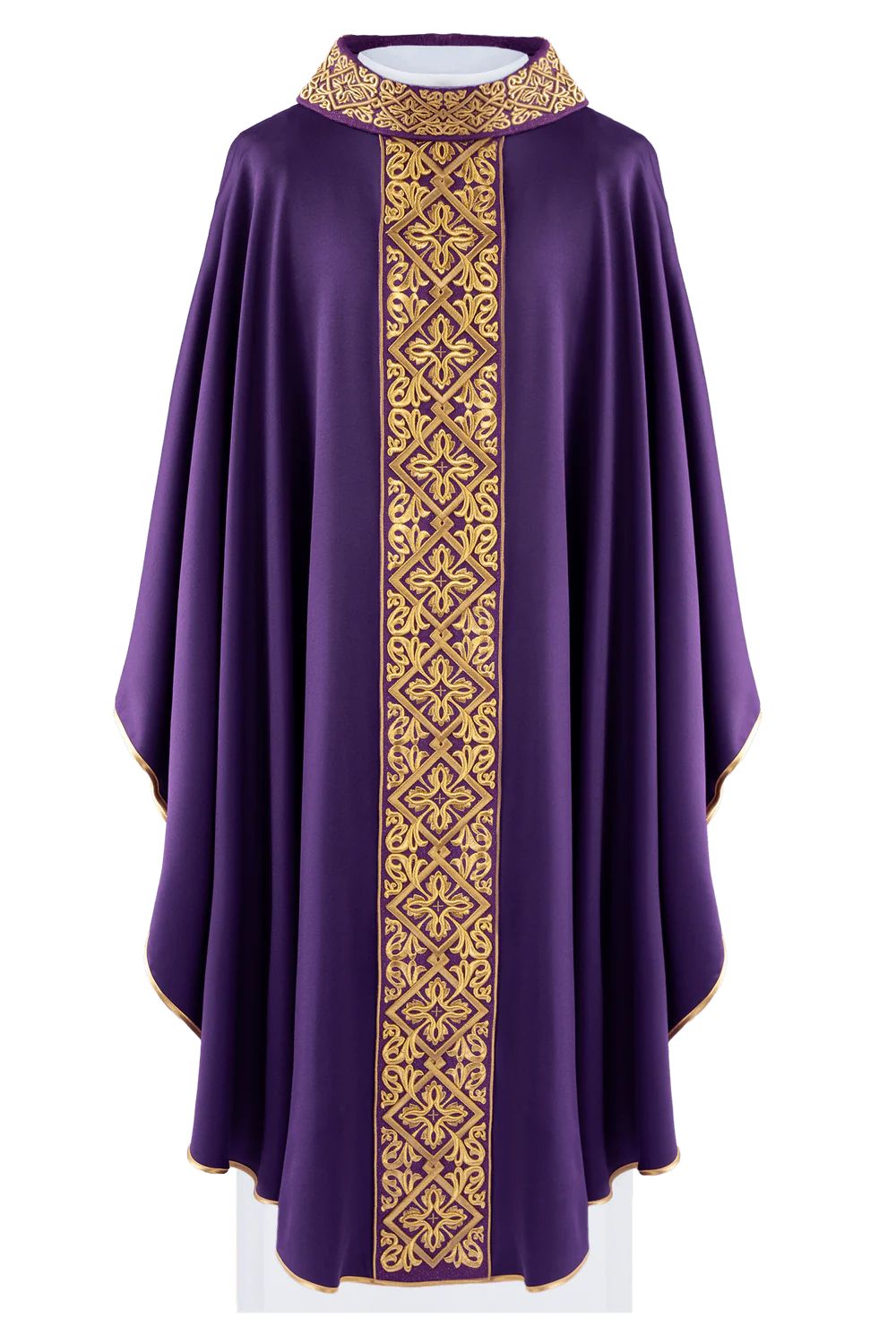 Ornat haftowany fioletowy, krzyże (H202) - zdjęcie 3 - Ornat haftowany fioletowy, krzyże (H202)
