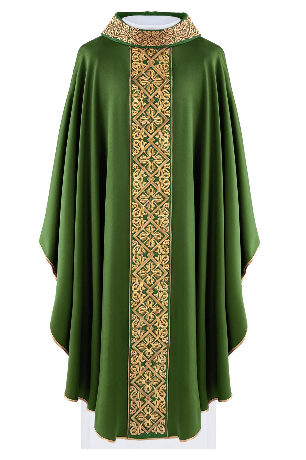 Ornat haftowany zielony, krzyże (H203) - zdjęcie 3 - Ornat haftowany zielony, krzyże (H203)