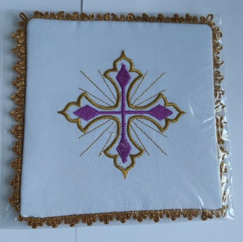 Palka haftowana fioletowy krzyż (3M)