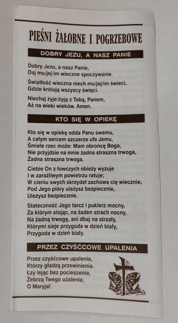 Pieśni żałobne i pogrzebowe - folder 1 szt