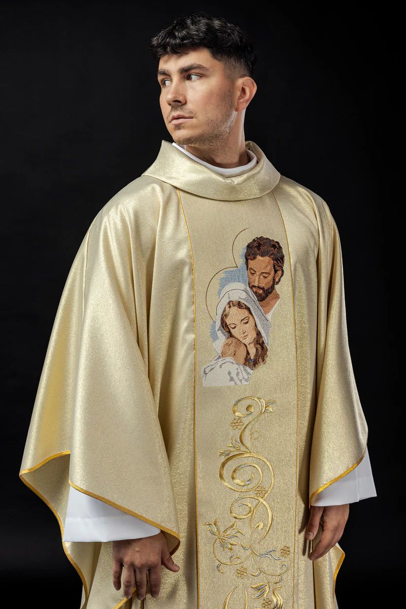 Ornat złoty Święta Rodzina - Boże Narodzenie - zdjęcie 3 - Ornat złoty Święta Rodzina - Boże Narodzenie