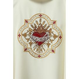 Ornat haftowany- symbol Serca Maryi (126H) - zdjęcie 4 - Ornat haftowany- symbol Serca Maryi (126H)