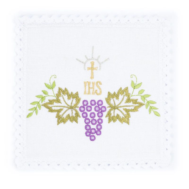 Bielizna kielichowa, lniana, haft kielich + winogrona (114H) - zdjęcie 2 - Bielizna kielichowa, lniana, haft kielich + winogrona (114H)