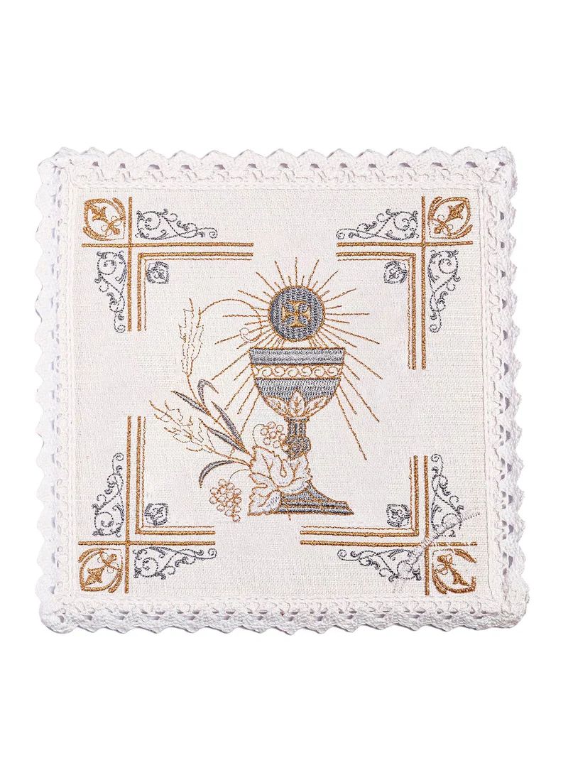 Bielizna kielichowa, lniana, haft kielich (129H) - zdjęcie 2 - Bielizna kielichowa, lniana, haft kielich (129H)