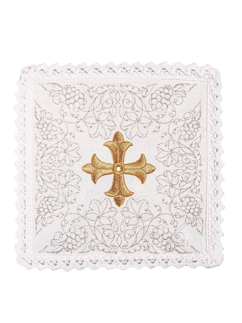 Bielizna kielichowa, lniana, haft krzyż (131H) - zdjęcie 2 - Bielizna kielichowa, lniana, haft krzyż (131H)