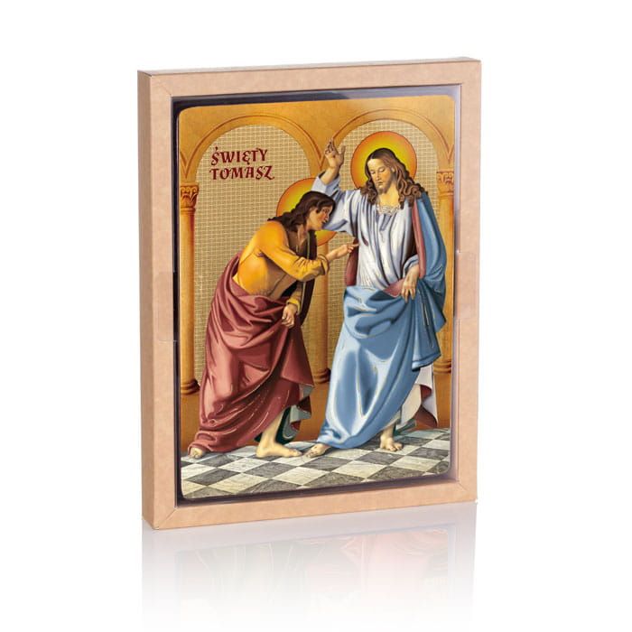 Ikona religijna Święty Tomasz i Jezus Chrystus - zdjęcie 2 - Ikona religijna Święty Tomasz i Jezus Chrystus