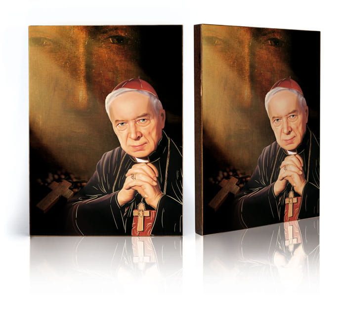 Ikona religijna Błogosławiony Kardynał Wyszyński i MB Częstochowska