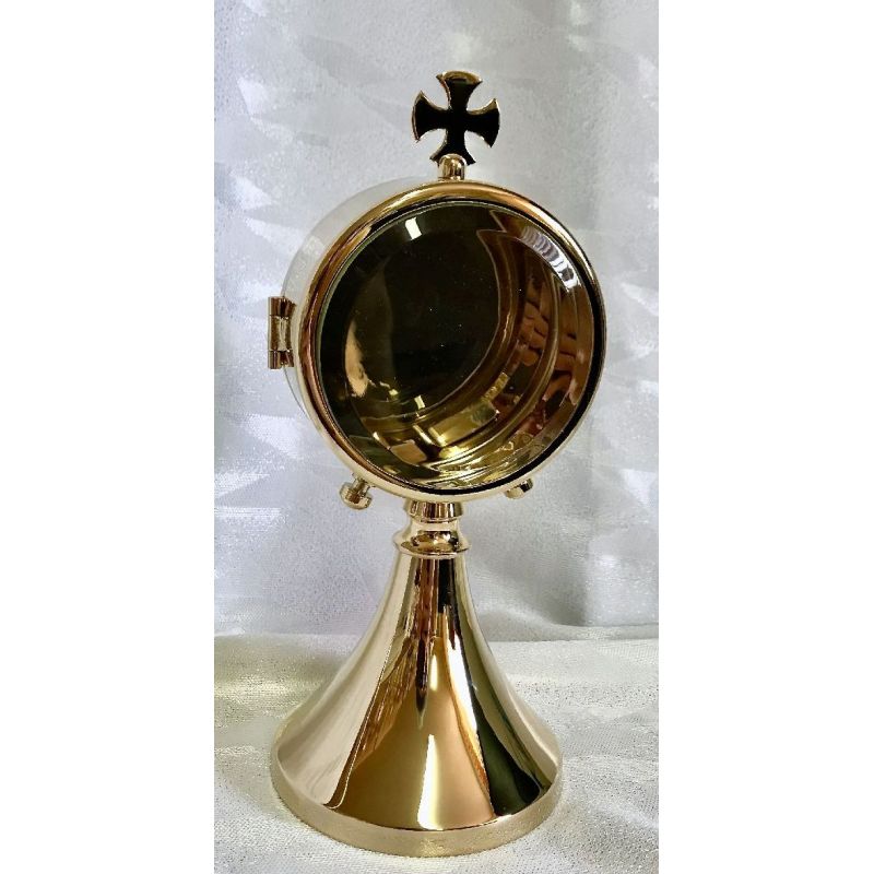Kustodium / Kustodia - mosiężne, pozłacane 21 cm (tradycyjna hostia) - Kustodium / Kustodia - mosiężne, pozłacane 21 cm (tradycyjna hostia)