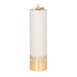 Świeca liturgiczna w kolorze ecru, wymiar  26 cm x 7,5 cm