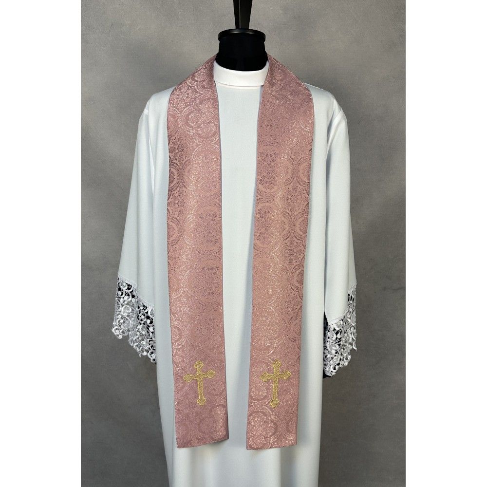 Ornat gotycki różowy + stuła, tkanina żakard (8K) - zdjęcie 3 - Ornat gotycki różowy + stuła, tkanina żakard (8K)
