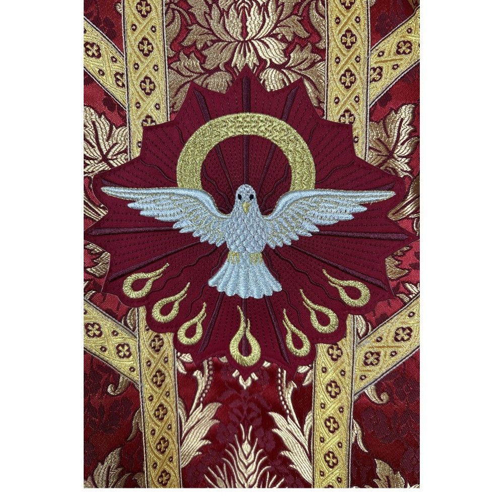 Ornat semi gotycki DUCH ŚWIĘTY + stuła, bursa, manipularz, welon na kielich (10K) - zdjęcie 5 - Ornat semi gotycki DUCH ŚWIĘTY + stuła, bursa, manipularz, welon na kielich (10K)