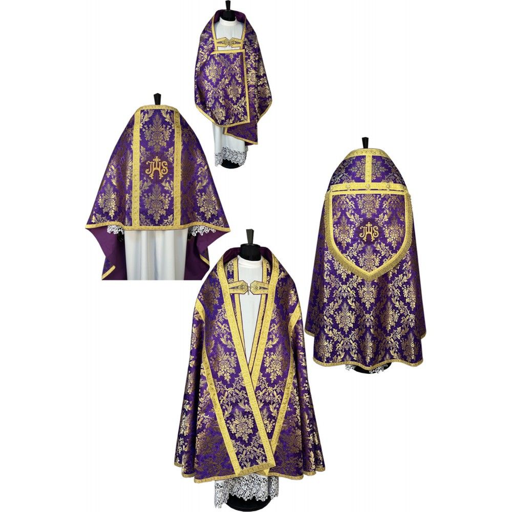 Zestaw kapa rzymska + welon liturgiczny (14K)