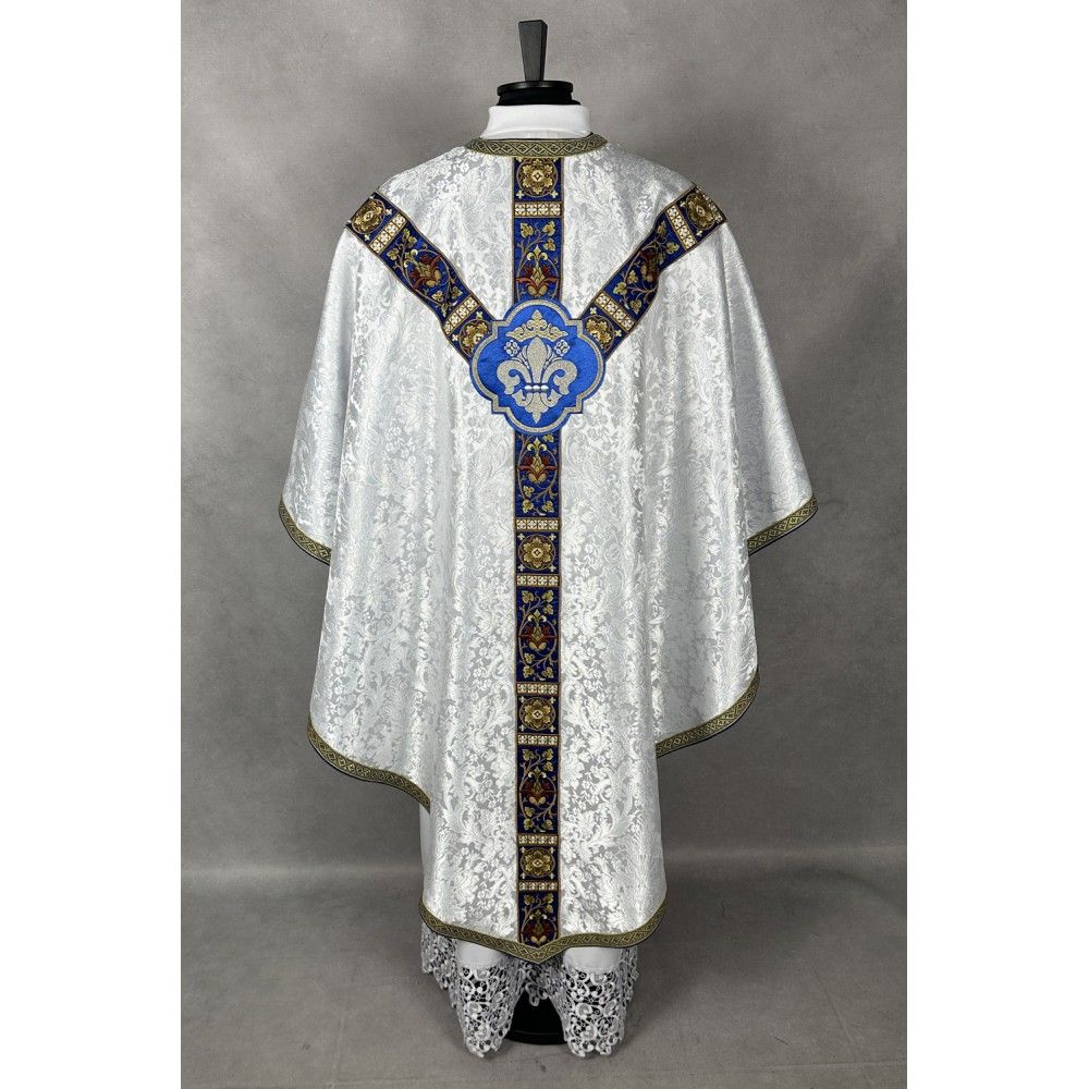 Ornat semi gotycki + stuła, bursa, manipularz, welon na kielich - tkanina żakard (16K) - zdjęcie 4 - Ornat semi gotycki + stuła, bursa, manipularz, welon na kielich - tkanina żakard (16K)