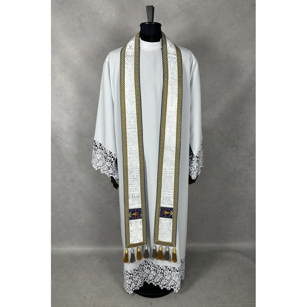 Ornat semi gotycki + stuła, bursa, manipularz, welon na kielich - tkanina żakard (16K) - zdjęcie 6 - Ornat semi gotycki + stuła, bursa, manipularz, welon na kielich - tkanina żakard (16K)