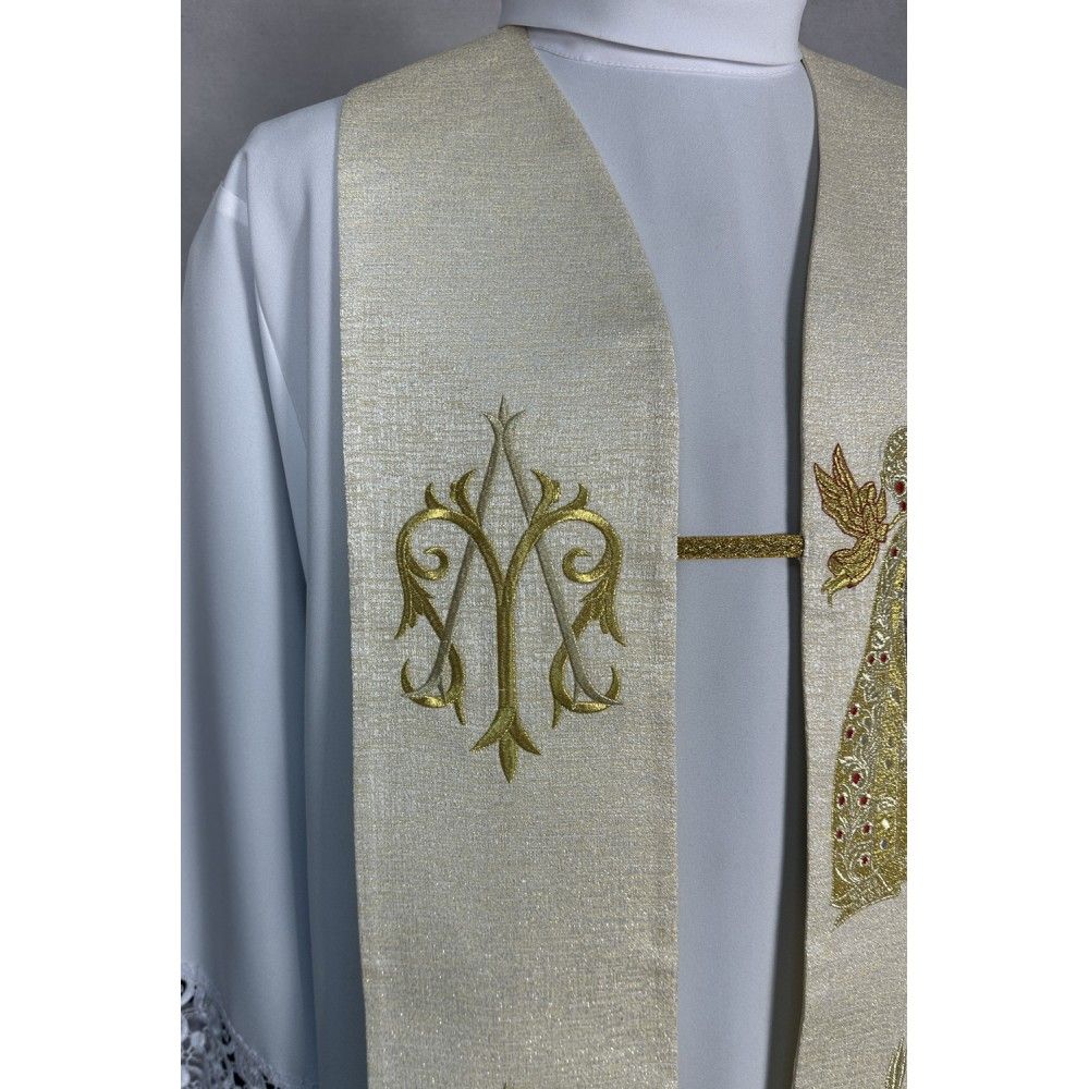 Stuła haftowana Matka Boska Licheńska (18K) - zdjęcie 3 - Stuła haftowana Matka Boska Licheńska (18K)