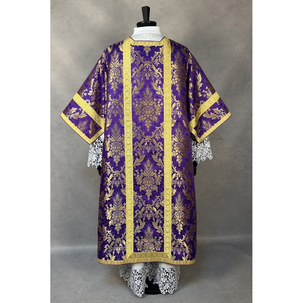 Dalmatyka rzymska fioletowa + stuła diakońska i manipularz (20K) - zdjęcie 2 - Dalmatyka rzymska fioletowa + stuła diakońska i manipularz (20K)